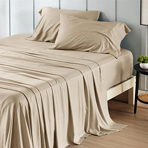 Cooling Bamboo Queen Sheet Set in Beige