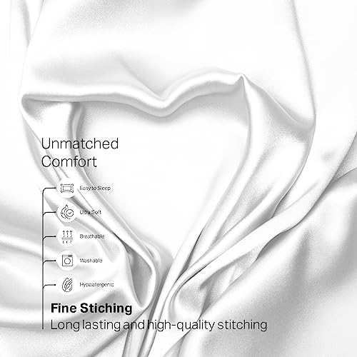 Luxurious White Satin King Bed Sheet Set