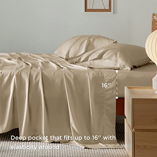 Cooling Bamboo Queen Sheet Set in Beige