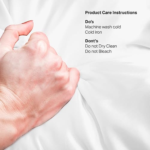 Luxurious White Satin King Bed Sheet Set