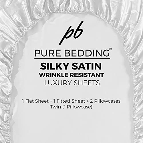 Luxury White Satin Queen Bed Sheet Set