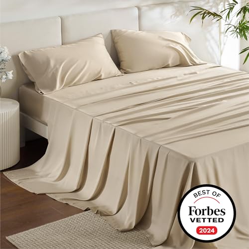 Cooling Bamboo Queen Sheet Set in Beige