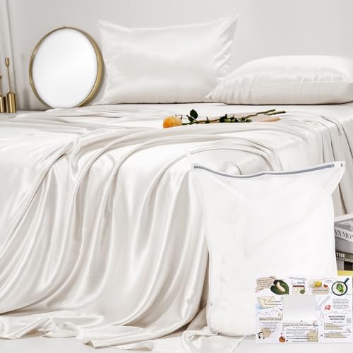 Luxury 23 Momme White Silk Sheet Set - King