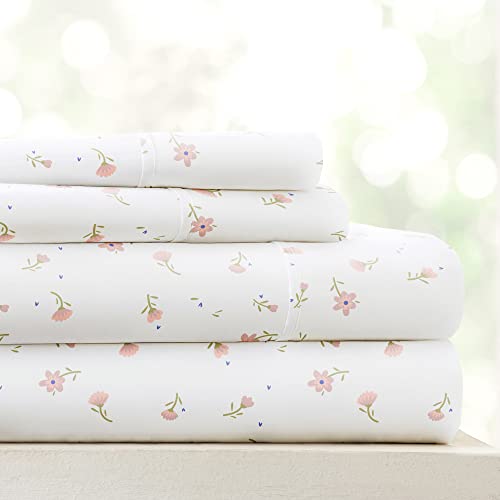 Pink Floral Queen Sheet Set - Ultra-Soft & Cooling