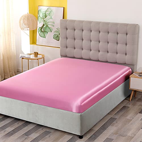 Luxury Pink Satin Twin Bed Sheet Set