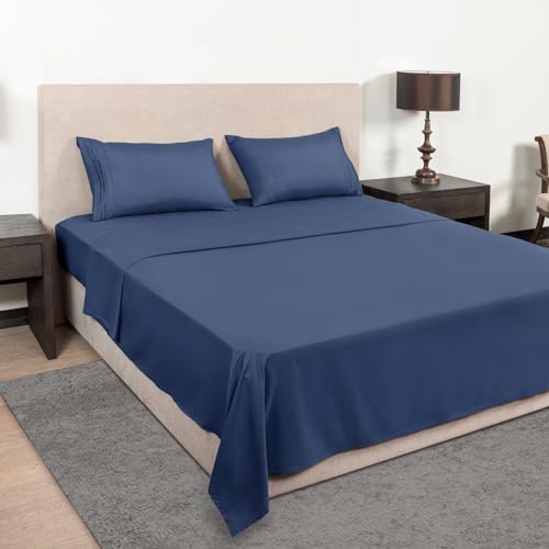 Luxury Queen Sheet Set - 1800 Bedding, Navy