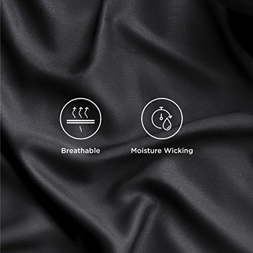 Bedsure Black Bamboo Queen Sheet Set - Soft & Cool