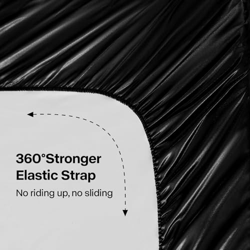 Luxury Black Satin King Size Sheet Set