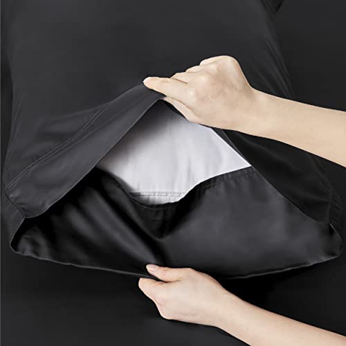Bedsure Black Bamboo Queen Sheet Set - Soft & Cool