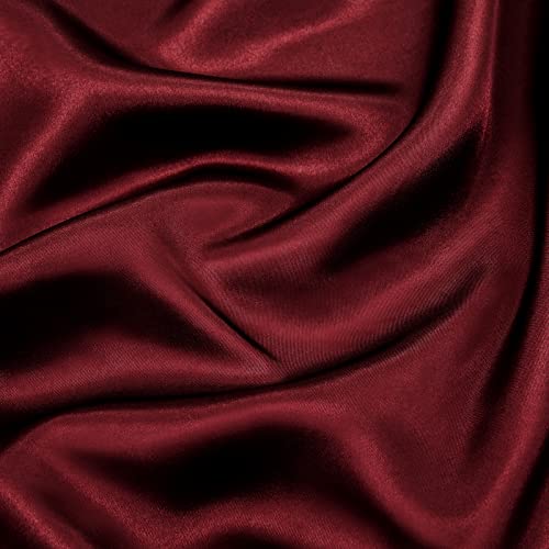 Luxury Burgundy Satin Queen Bed Sheet Set
