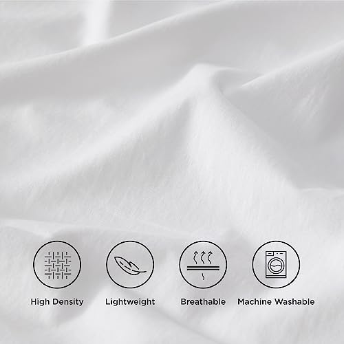 Bedsure Queen Cotton Percale Sheet Set - White