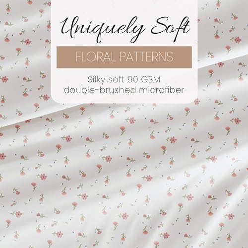 Pink Floral Queen Sheet Set - Ultra-Soft & Cooling