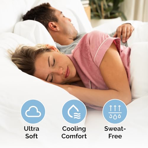 Luxury Cooling Queen Sheet Set - White Oeko-Tex