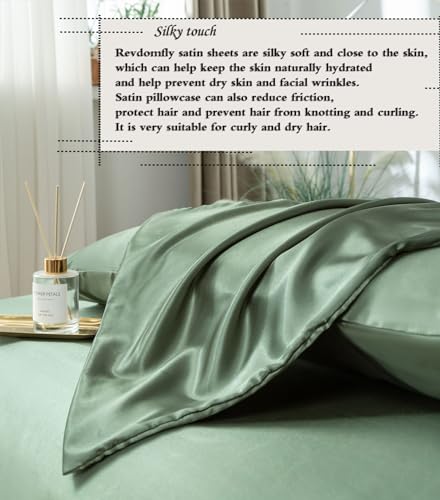 Emerald Green Satin Queen Bed Sheet Set