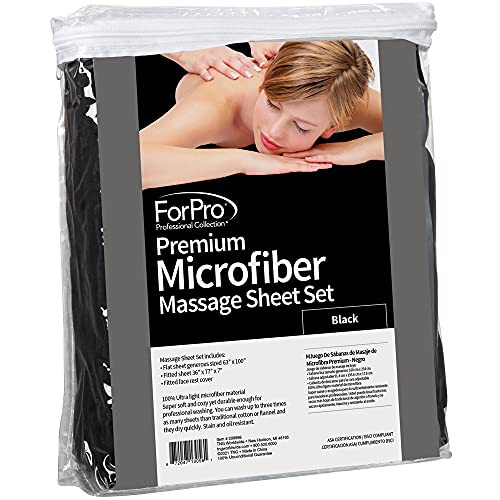 Premium Microfiber 3-Piece Massage Sheet Set - Black