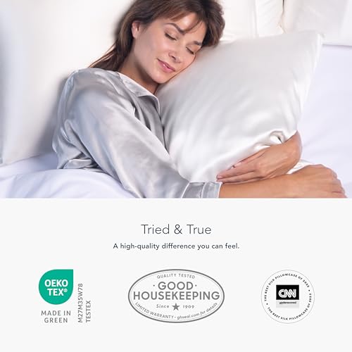 25mm Pure Mulberry Silk Pillowcase – White Standard