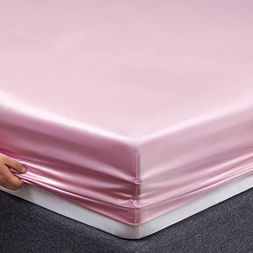 Pink Satin Bed Set: Full Size, 4 Pieces