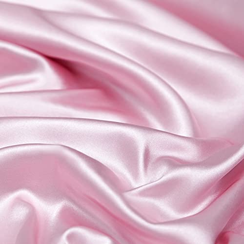 Pink Satin Bed Set: Full Size, 4 Pieces