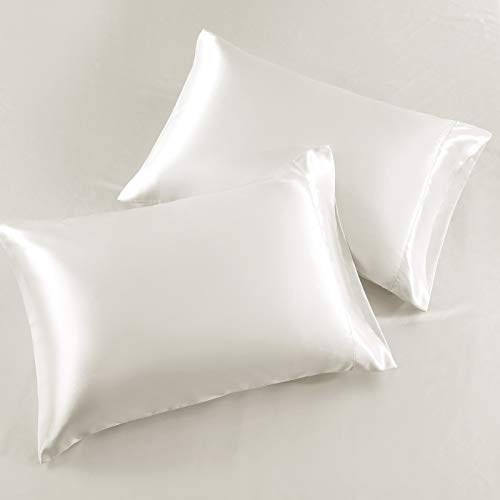 Ivory Satin Queen Sheet Set with Deep Pockets