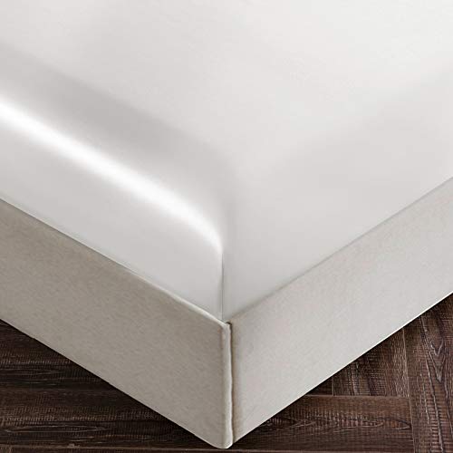 Ivory Satin Queen Sheet Set with Deep Pockets