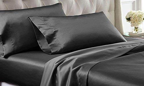 Luxury Mulberry Silk King Sheet Set - Dark Grey
