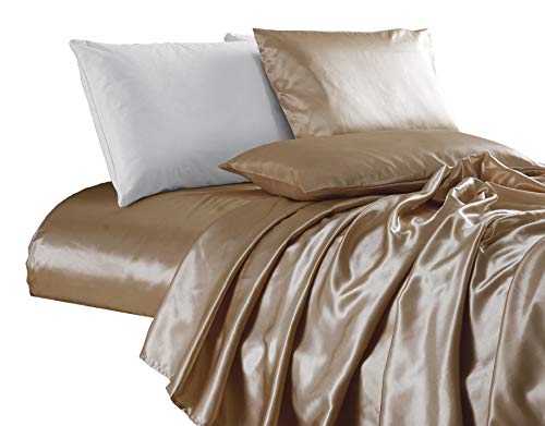 4-Piece Luxury Satin King Bed Sheet Set