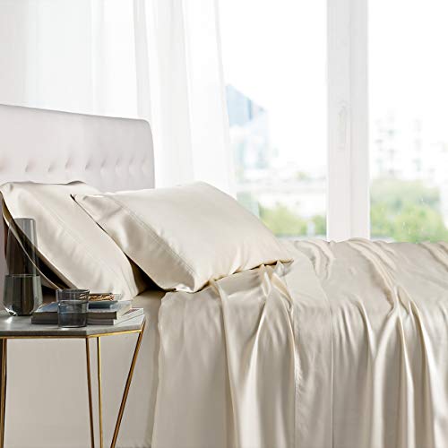 Ivory Mulberry Silk King Sheet Set - 4 Pieces