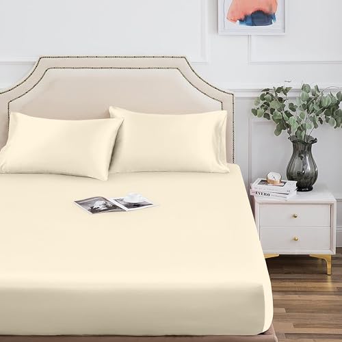 Ivory Tencel Cal King Cooling Fitted Sheet