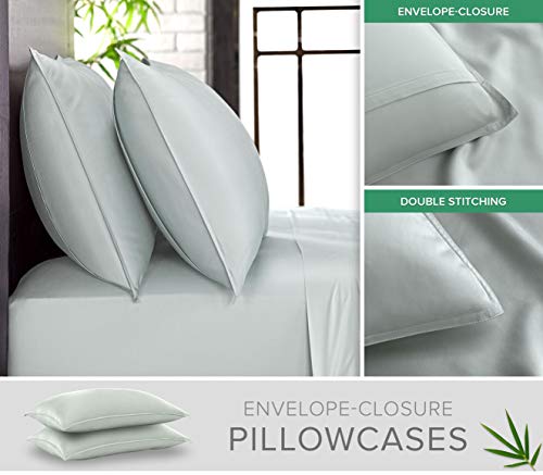 Organic Bamboo Queen Bed Sheet Set - Sea Glass