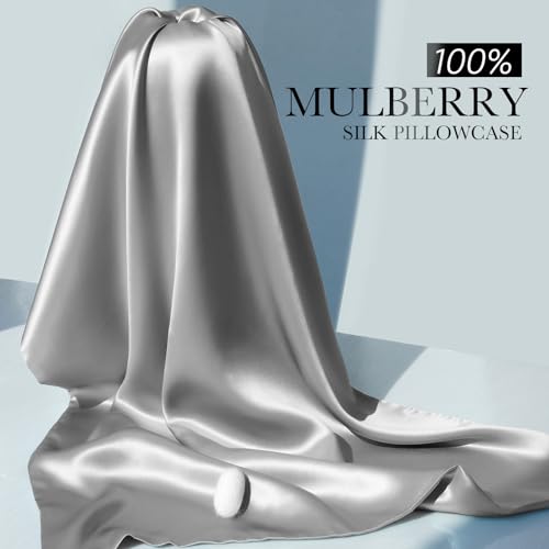 Silk Pillowcase for Hair and Skin - Silver Grey