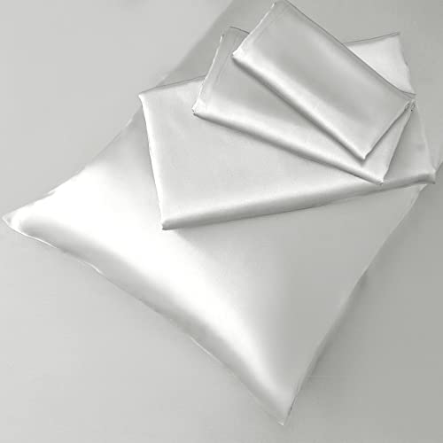 Ivory Queen Satin Bed Sheet Set - 4 Pieces