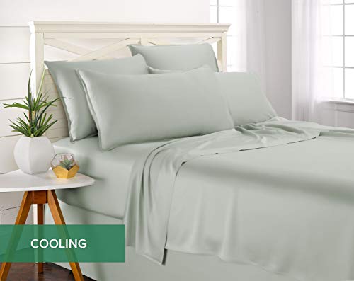 Organic Bamboo Queen Bed Sheet Set - Sea Glass