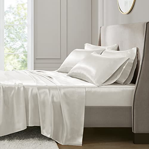 Luxury Satin Sheet Set - Full, Ivory, 6 Piece