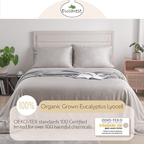 Organic TENCEL Split-King Bed Sheets - Gray
