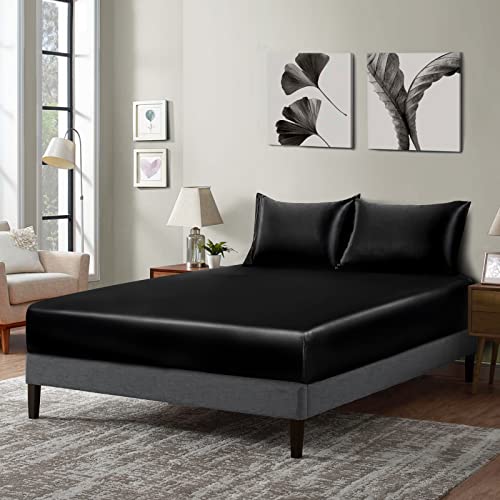 Satin Queen Fitted Sheet - Extra Soft & Deep Pocket