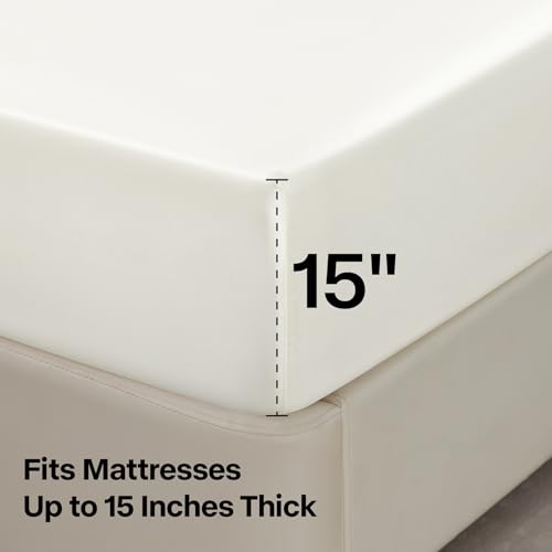 Luxury Ivory Satin Queen Bed Set, 4 Pieces