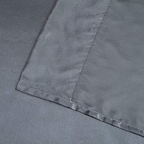 Luxury Grey Satin Queen Bed Sheet Set