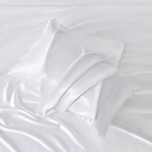 CozyLux Queen Satin Bed Sheet Set - 4 Pieces