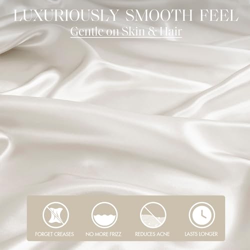Luxury Satin Sheet Set - Full, Ivory, 6 Piece