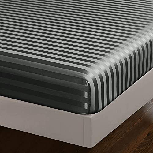 6-Piece Luxury Satin Bed Sheet Set - Grey