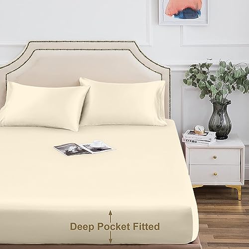 Ivory Tencel Cal King Cooling Fitted Sheet