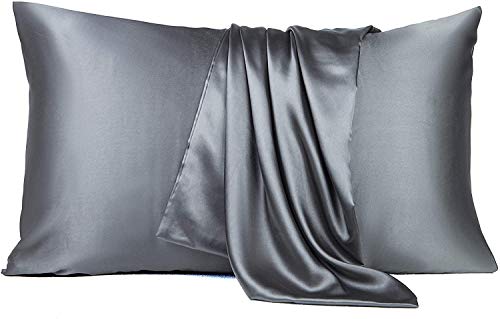 Luxury Grey Satin Queen Bed Sheet Set