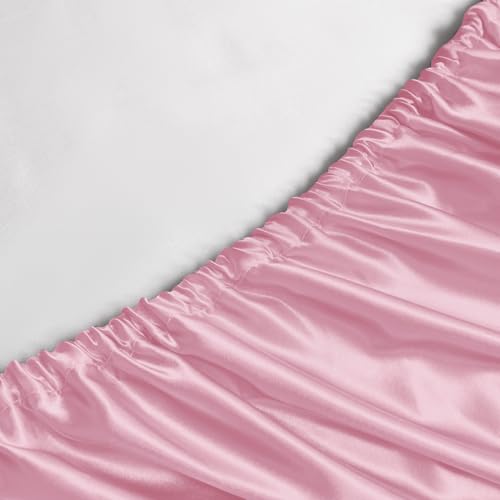 Luxury Light Pink Satin Bed Sheet Set – 4 Pieces