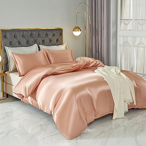 Satin Queen Duvet Cover Set - Ultra Soft 3 Piece