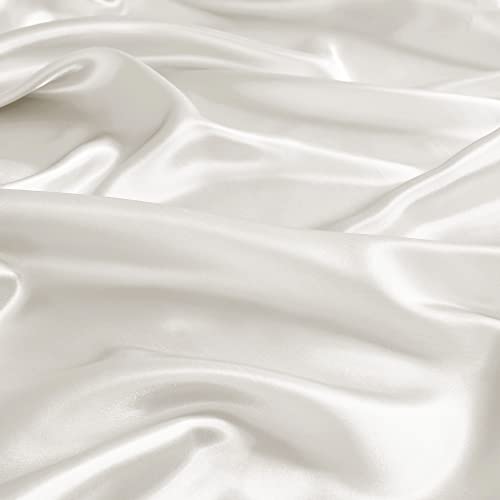 Luxury Satin Sheet Set - Full, Ivory, 6 Piece