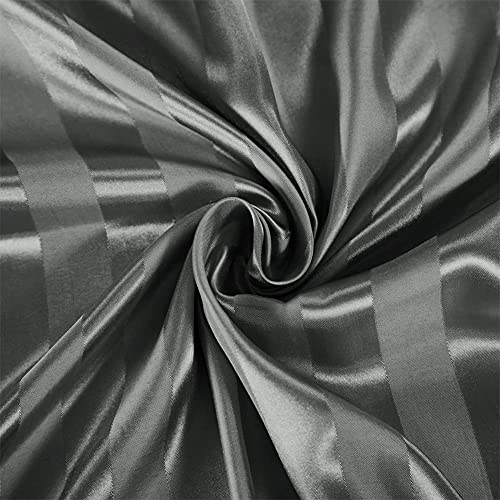 6-Piece Luxury Satin Bed Sheet Set - Grey