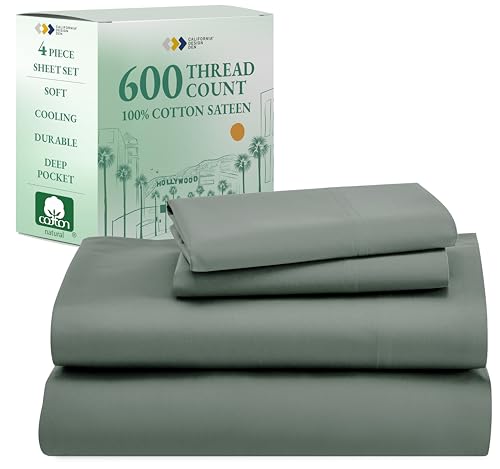 Luxury 600 Thread Count Queen Sheet Set - Sage