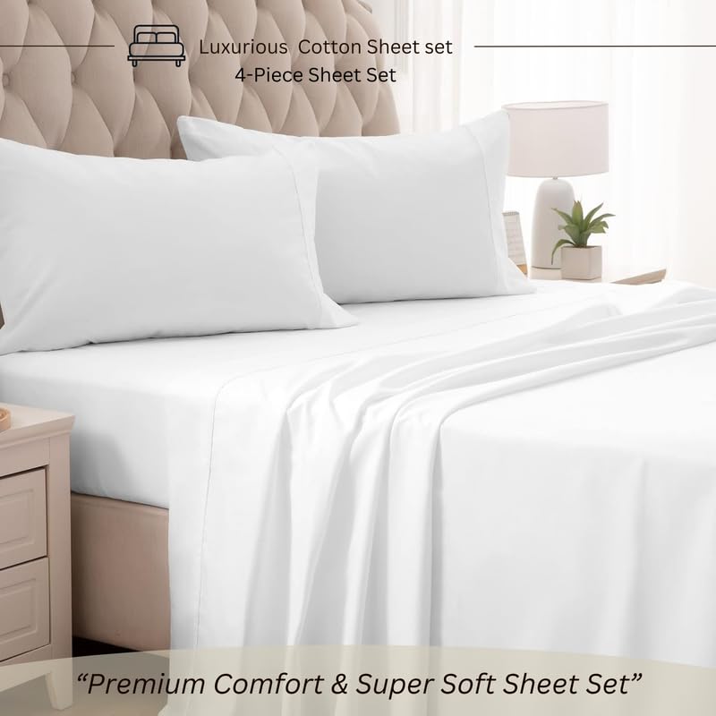 Queen 4-Piece Premium Egyptian Cotton Sheet Set