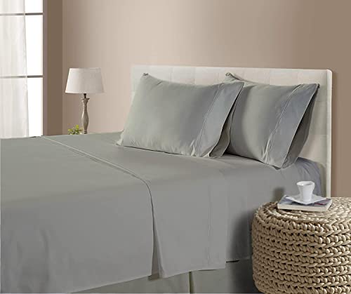 Giza Egyptian Cotton King Sheet Set - Silver Gray