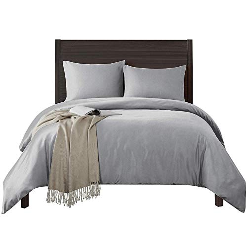 Silver 100% Egyptian Cotton Queen Duvet Cover Set